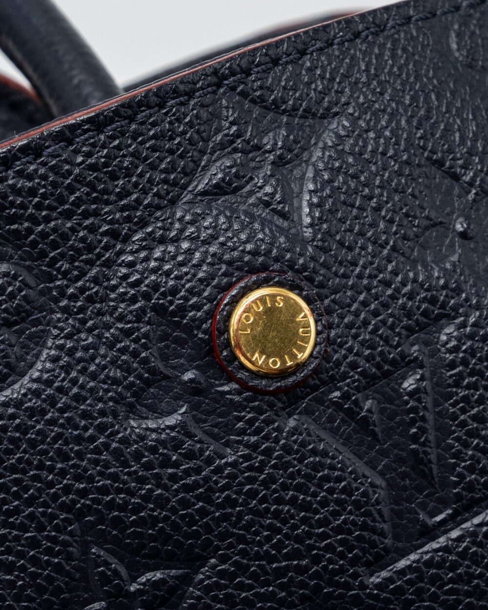 AAA Replica Louis Vuitton LV MONTAIGNE MM MONOGRAM EMPREINTE NAVY GHW