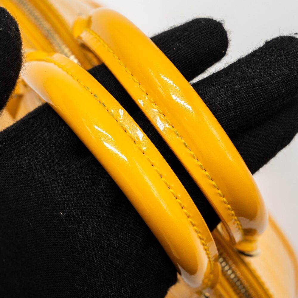 AAA Replica Louis Vuitton LV ALMA BB PATENT YELLOW LGHW