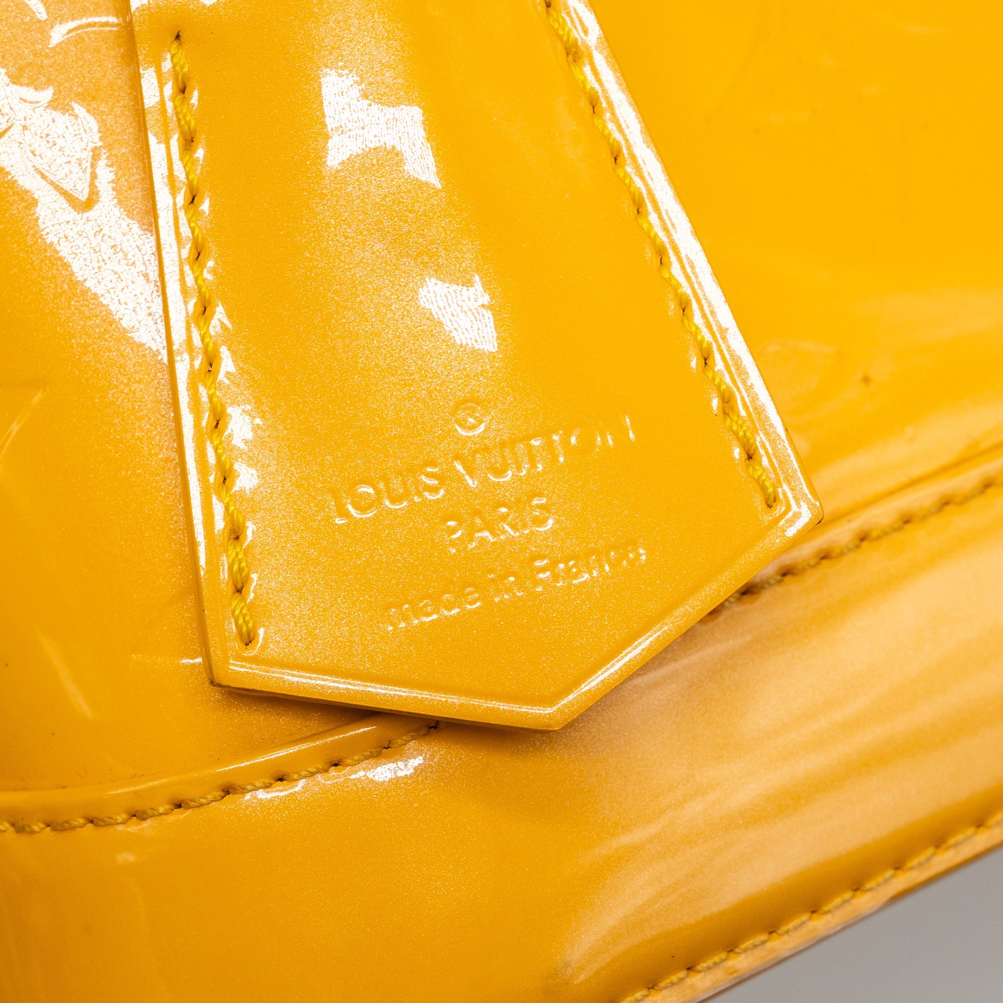 AAA Replica Louis Vuitton LV ALMA BB PATENT YELLOW LGHW