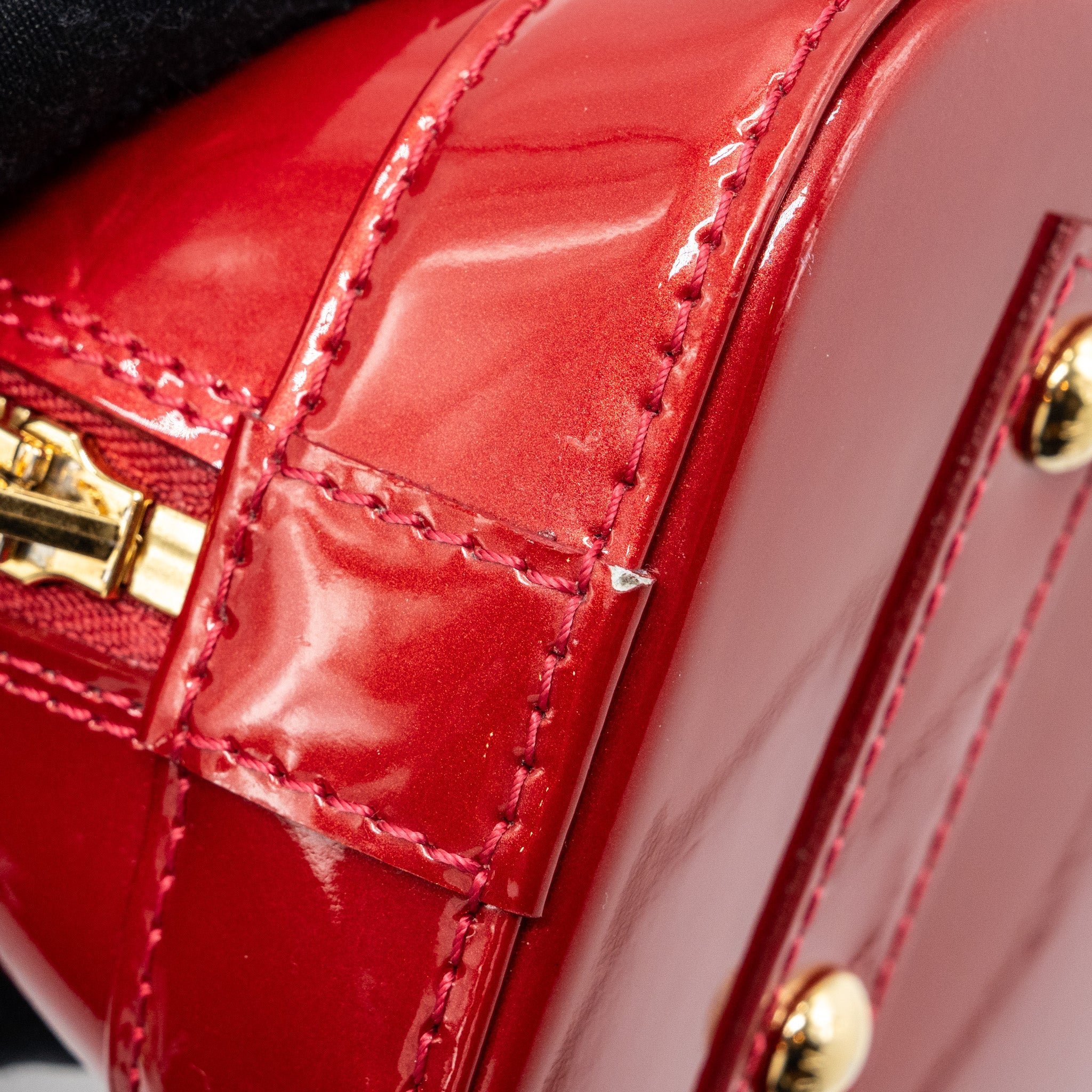 AAA Replica Louis Vuitton LV ALMA BB PATENT RED GHW