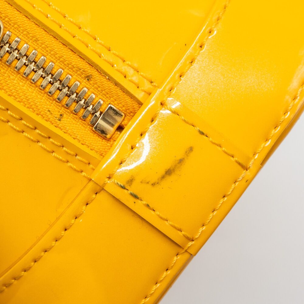 AAA Replica Louis Vuitton LV ALMA BB PATENT YELLOW LGHW