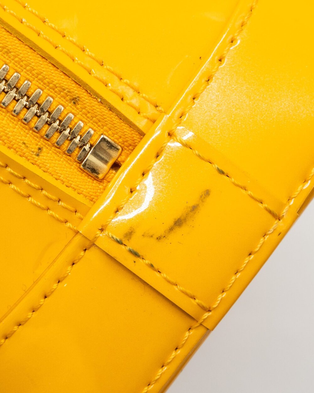 AAA Replica Louis Vuitton LV ALMA BB PATENT YELLOW LGHW