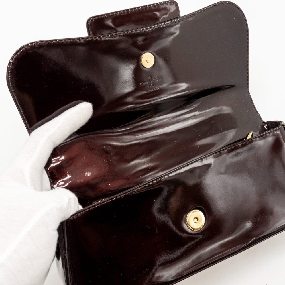AAA Replica Louis Vuitton LV SOBE CLUTCH PATENT LEATHER DARK PURPLE GHW