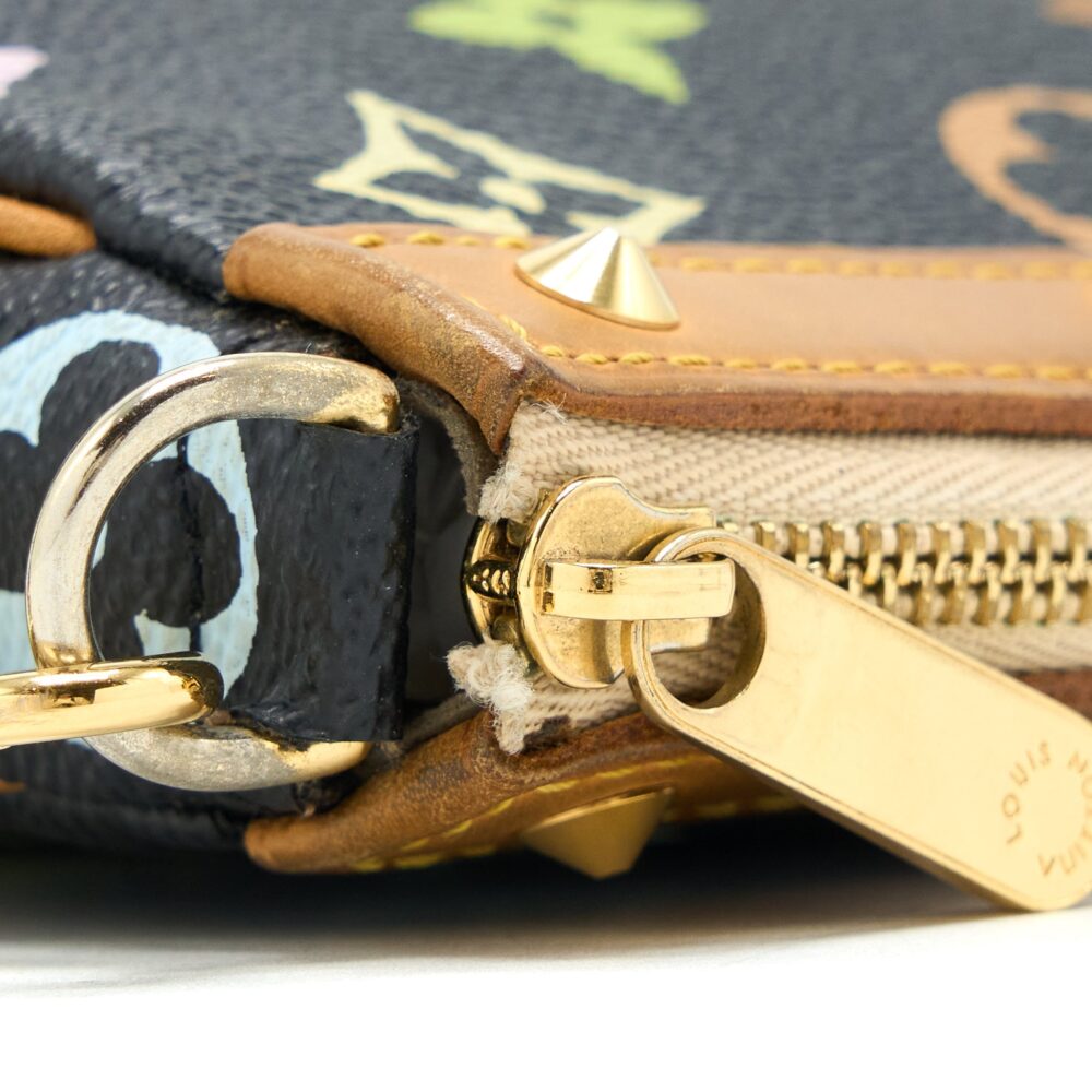 AAA Replica Louis Vuitton LV VINTAGE POCHETTE ACCESSORIES MONOGRAM CANVAS BLACK/MULTICOLOUR GHW