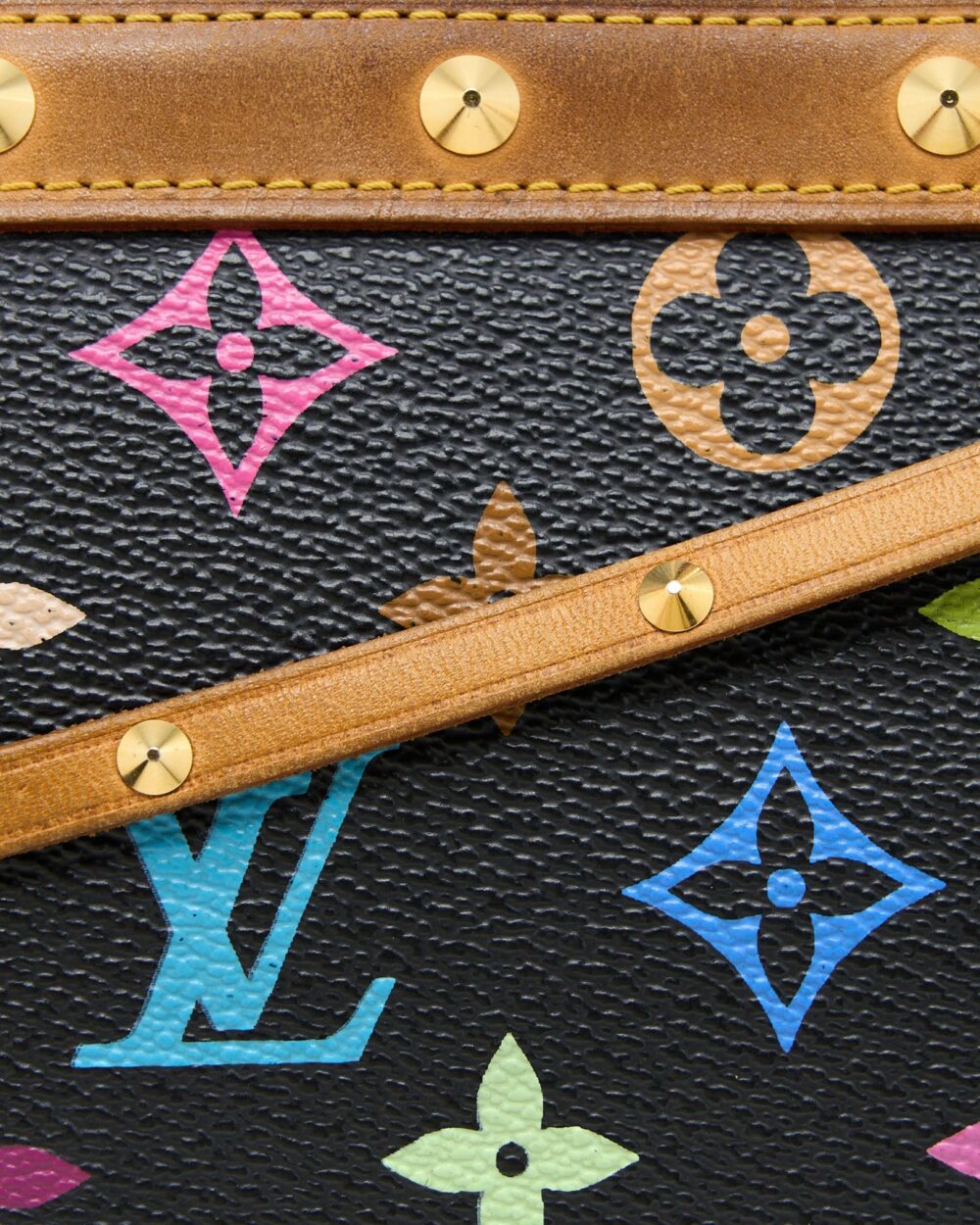 AAA Replica Louis Vuitton LV VINTAGE POCHETTE ACCESSORIES MONOGRAM CANVAS BLACK/MULTICOLOUR GHW