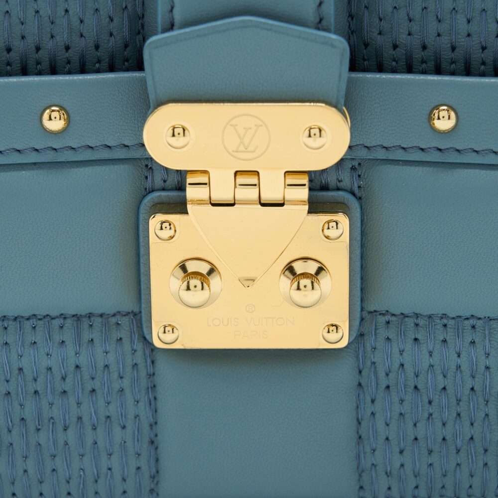 AAA Replica Louis Vuitton LV TROCA PM DAMIER QUILT LAMBSKIN LIGHT BLUE GHW (NEW VERSION)
