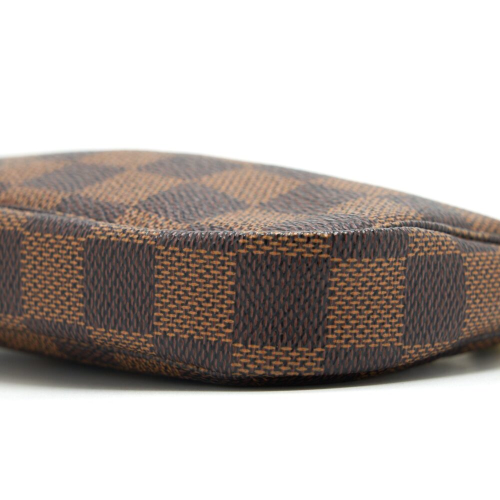 AAA Replica Louis Vuitton LV MINI POCHETTE ACCESSORIES DAMIER EBENE CANVAS GHW