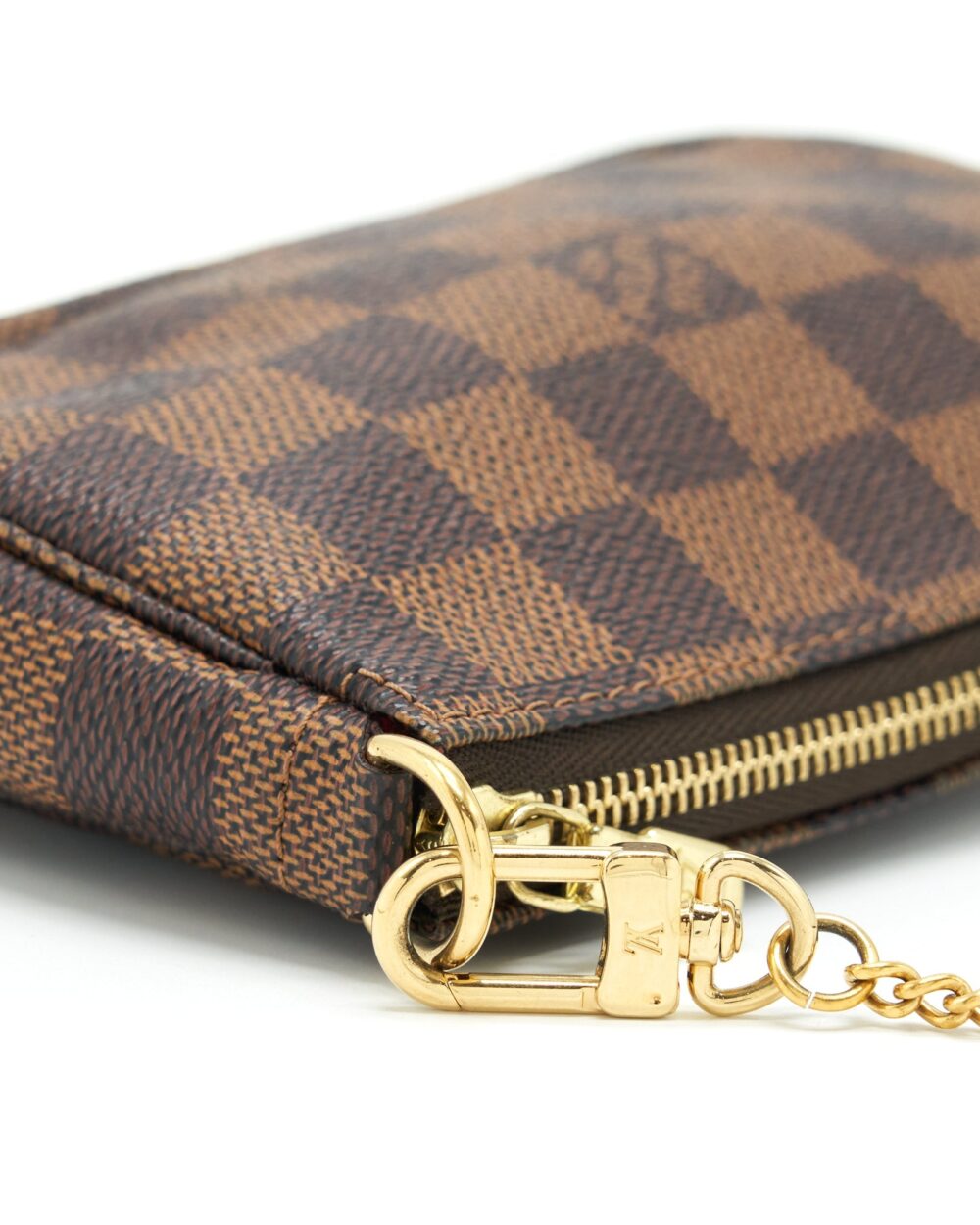 AAA Replica Louis Vuitton LV MINI POCHETTE ACCESSORIES DAMIER EBENE CANVAS GHW