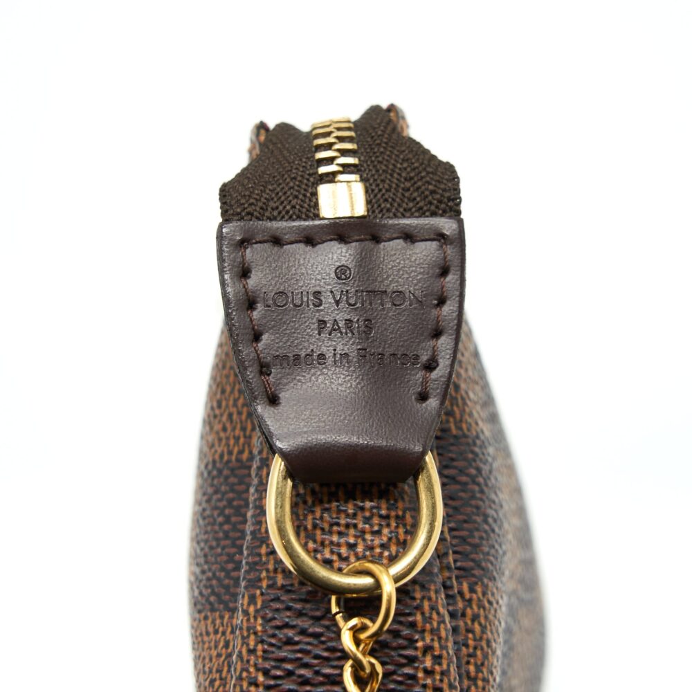 AAA Replica Louis Vuitton LV MINI POCHETTE ACCESSORIES DAMIER EBENE CANVAS GHW