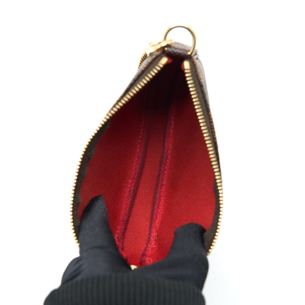 AAA Replica Louis Vuitton LV MINI POCHETTE ACCESSORIES DAMIER EBENE CANVAS GHW