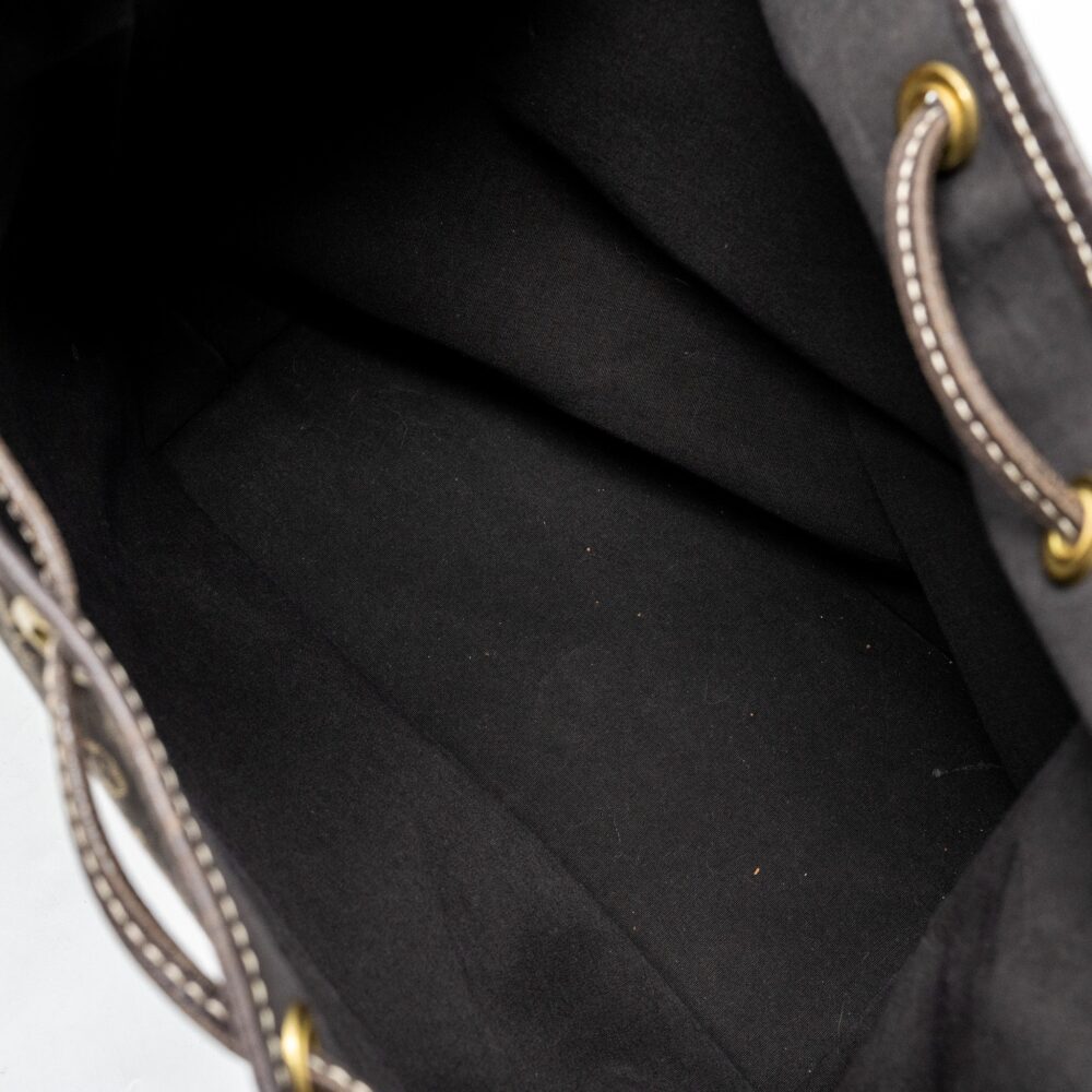 AAA Replica Louis Vuitton LV LIN NOE BAG FABRIC / LEATHER EBENE GHW