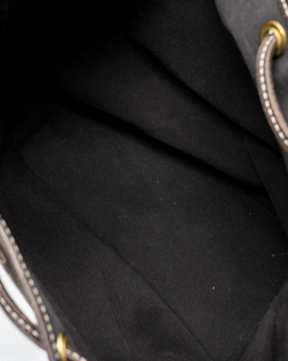 AAA Replica Louis Vuitton LV LIN NOE BAG FABRIC / LEATHER EBENE GHW