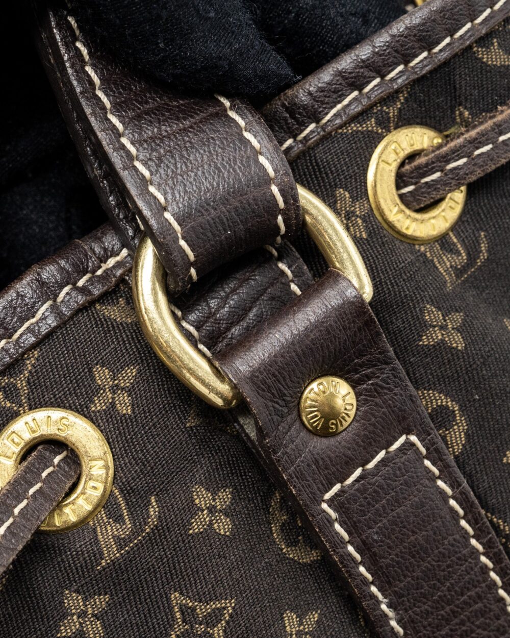 AAA Replica Louis Vuitton LV LIN NOE BAG FABRIC / LEATHER EBENE GHW