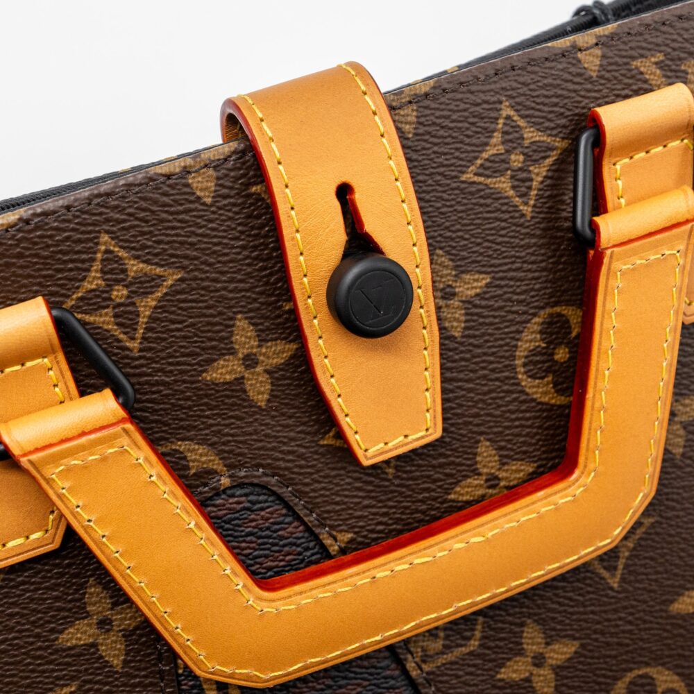 AAA Replica Louis Vuitton LV X NIGO GIANT TOTE DAMIER EBENE MONOGRAM CANVAS BROWN BLACK HARDWARE