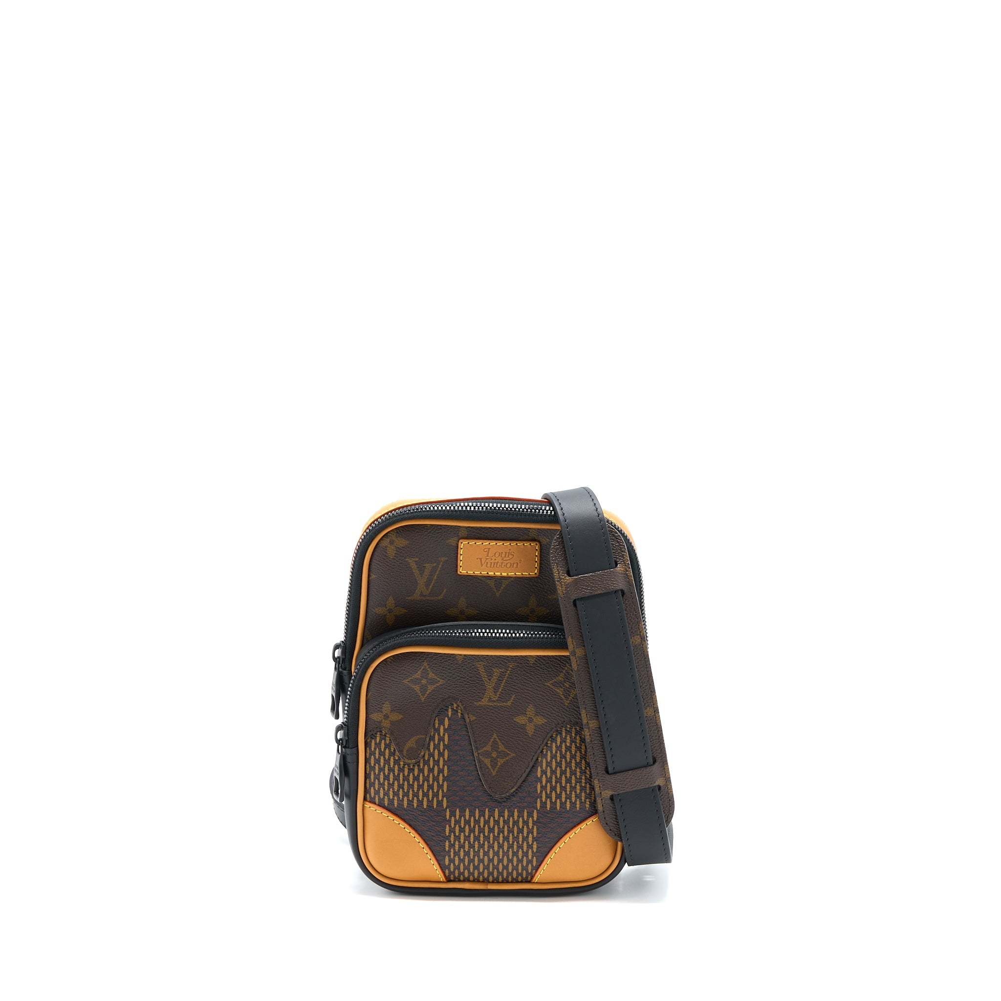 AAA Replica Louis Vuitton LV NIGO AMAZONE SLING BAG DAMIER EBENE CANVAS BROWN BLACK HARDWARE