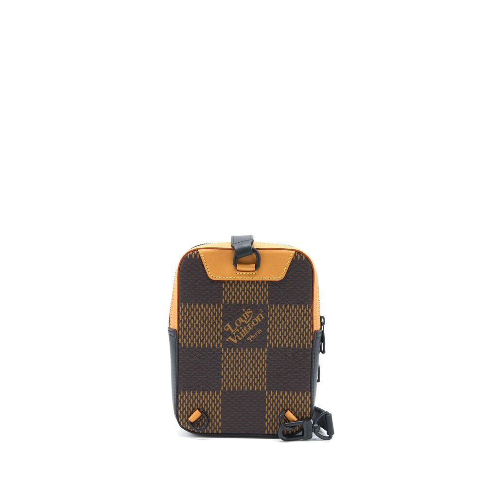 AAA Replica Louis Vuitton LV NIGO AMAZONE SLING BAG DAMIER EBENE CANVAS BROWN BLACK HARDWARE