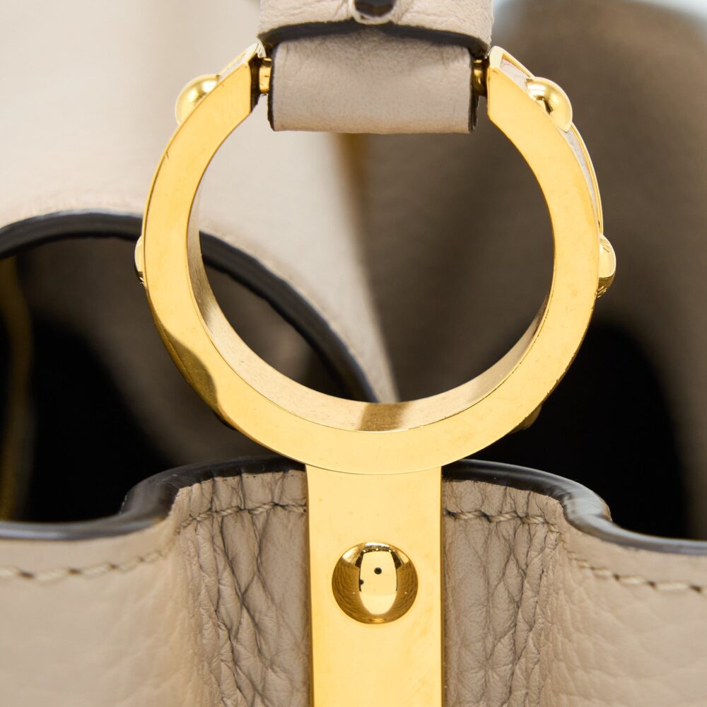 AAA Replica Louis Vuitton LV CAPUCINE MM TAURILLON GALET GHW