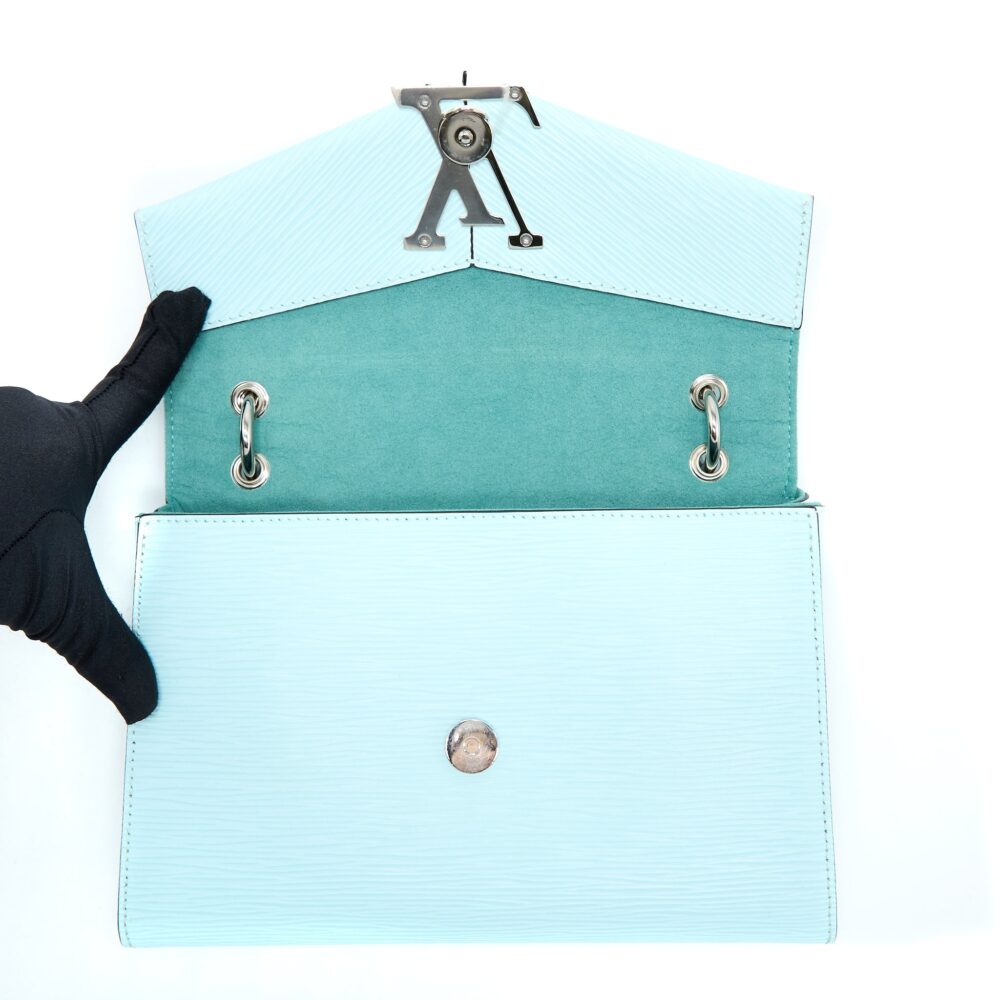 AAA Replica Louis Vuitton LV POCHETTE GRENELLE EPI LIGHT BLUE SHW