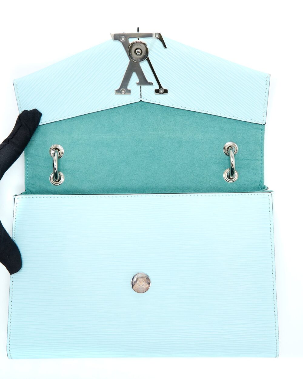 AAA Replica Louis Vuitton LV POCHETTE GRENELLE EPI LIGHT BLUE SHW