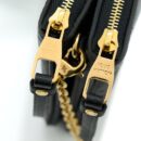 AAA Replica Louis Vuitton LV DOUBLE ZIP POCHETTE MONOGRAM EMPREINTE BLACK GHW
