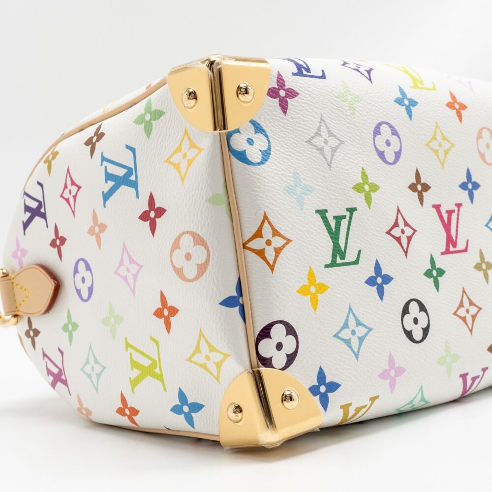 AAA Replica Louis Vuitton LV X TAKASHI MURAKAMI SPEEDY BANDOULIÈRE 25 MONOGRAM CANVAS WHITE/ MULTICOLOUR GHW
