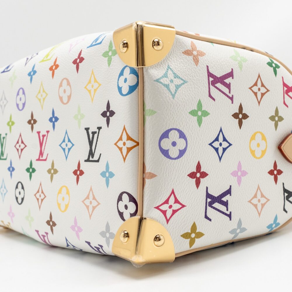AAA Replica Louis Vuitton LV X TAKASHI MURAKAMI SPEEDY BANDOULIÈRE 25 MONOGRAM CANVAS WHITE/ MULTICOLOUR GHW