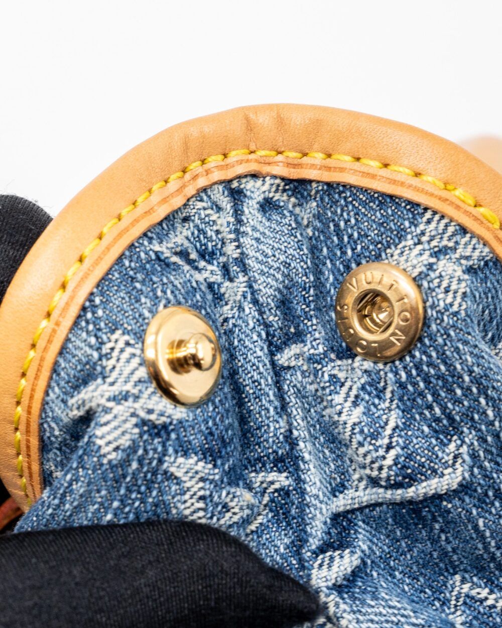 AAA Replica Louis Vuitton LV VINTAGE MINI HANDLE BAG DENIM BLUE GHW