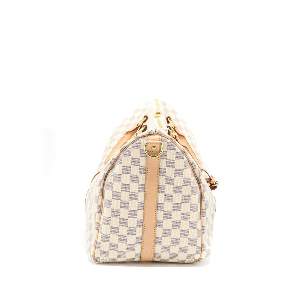 AAA Replica Louis Vuitton LV KEEPALL BANDOULIERE 55 DAMIER AZUR CANVAS GHW