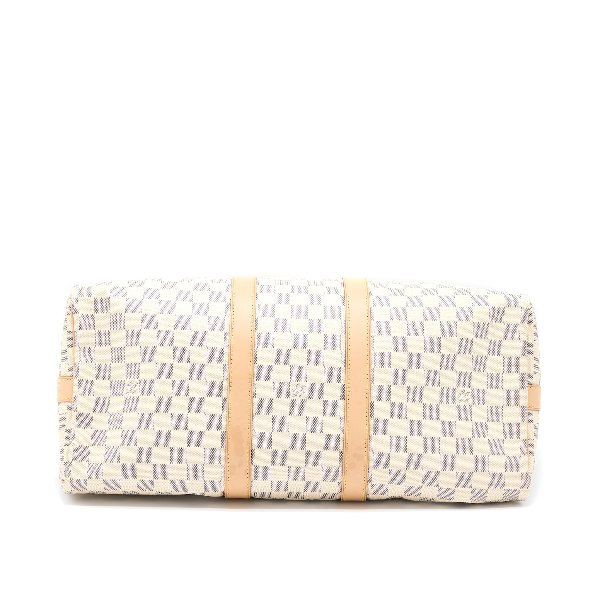 AAA Replica Louis Vuitton LV KEEPALL BANDOULIERE 55 DAMIER AZUR CANVAS GHW