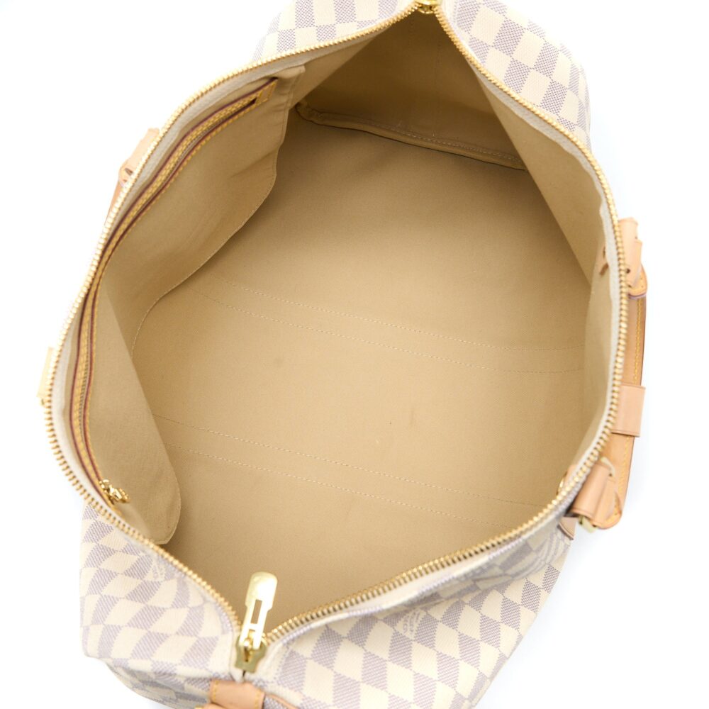 AAA Replica Louis Vuitton LV KEEPALL BANDOULIERE 55 DAMIER AZUR CANVAS GHW
