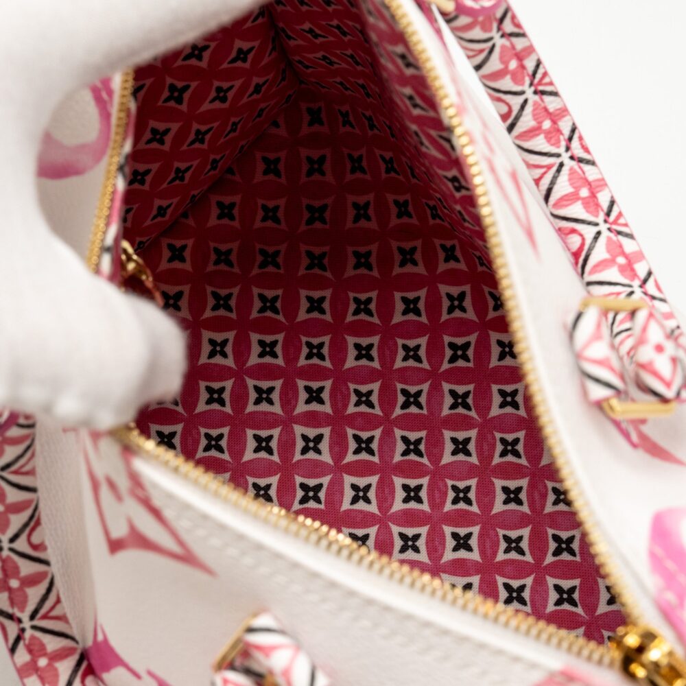 AAA Replica Louis Vuitton LV BY THE POOL SPEEDY BANDOULIERE 25 GIANT MONOGRAM CANVAS PINK/WHITE GHW