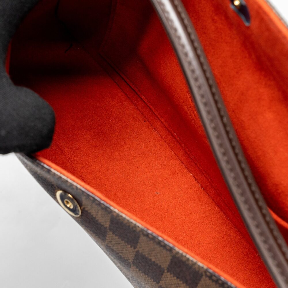 AAA Replica Louis Vuitton LV VINTAGE FLAP SHOULDER BAG DAMIER EBENE GHW