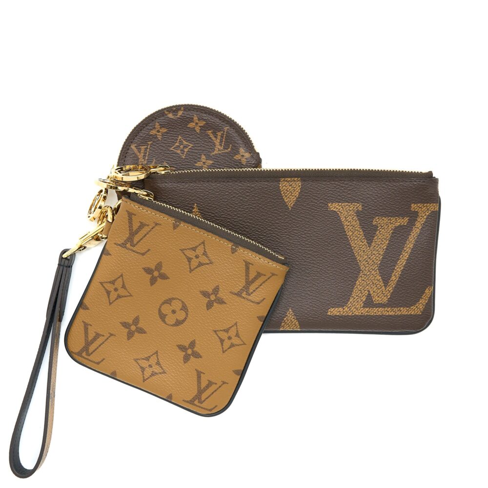 AAA Replica Louis Vuitton LV TRIO POUCH M68756 MONOGRAM REVERSE GHW M68756