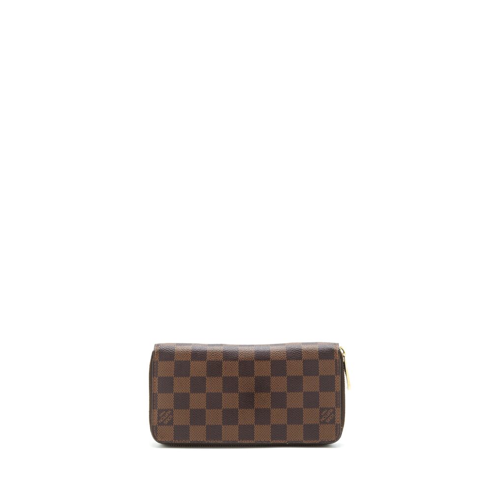 AAA Replica Louis Vuitton LV ZIPPER LONG WALLET DAMIER EBENE GHW
