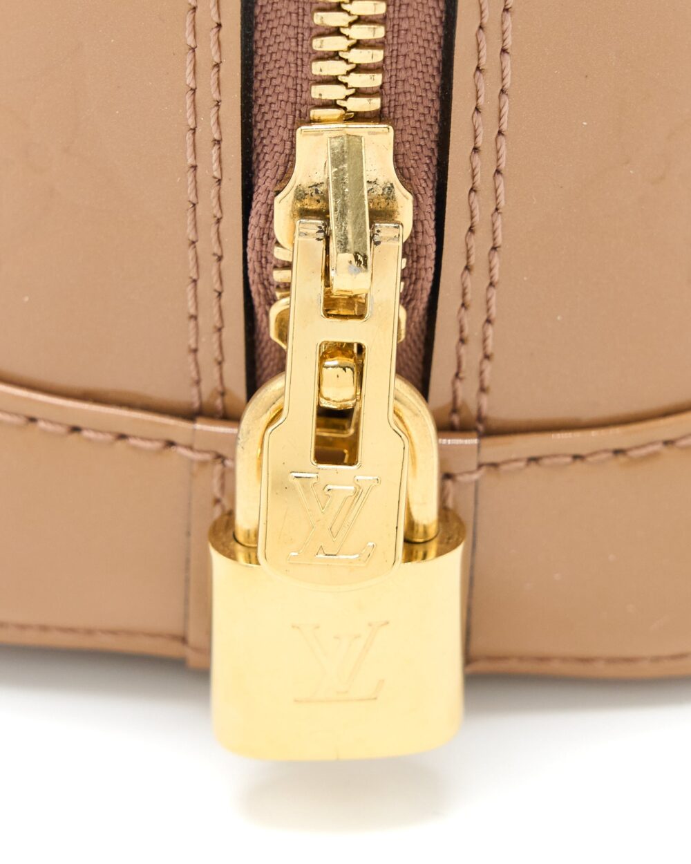 AAA Replica Louis Vuitton LV ALMA BB PATENT DARK BEIGE GHW