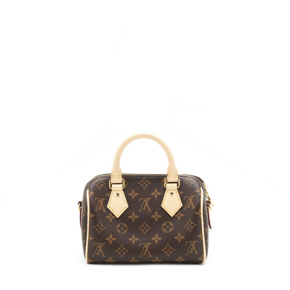 AAA Replica Louis Vuitton LV SPEEDY BANDOULIERE 20 MONOGRAM CANVAS/BLACK MULTICOLOUR STRAP