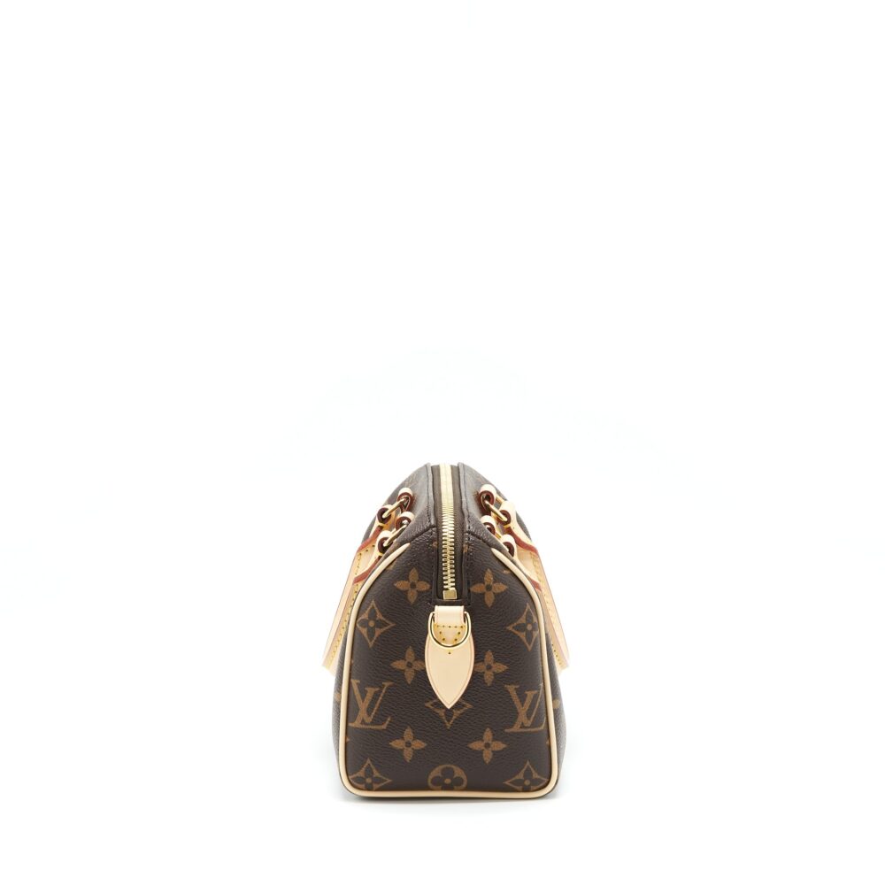 AAA Replica Louis Vuitton LV SPEEDY BANDOULIERE 20 MONOGRAM CANVAS/BLACK MULTICOLOUR STRAP