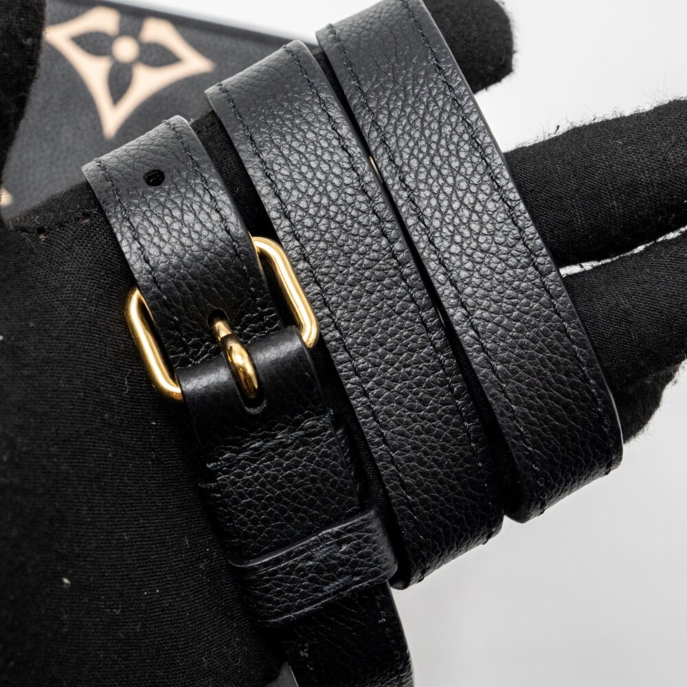 AAA Replica Louis Vuitton LV ONTHEGO PM BICOLOUR MONOGRAM EMPREINTE BLACK/BEIGE GHW