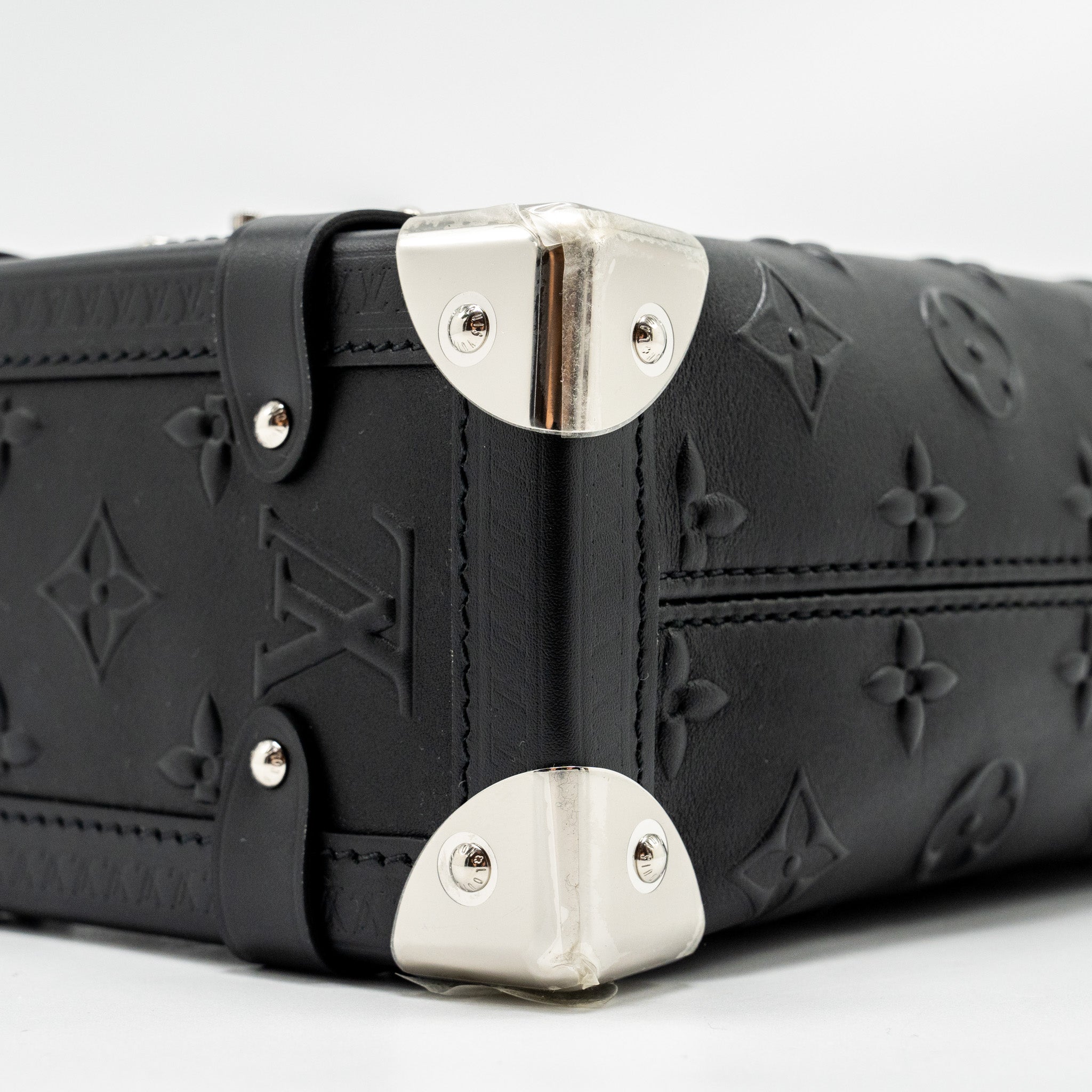 AAA Replica Louis Vuitton LV SIDE TRUNK MONOGRAM DEBOSSED CALFSKIN BLACK SHW