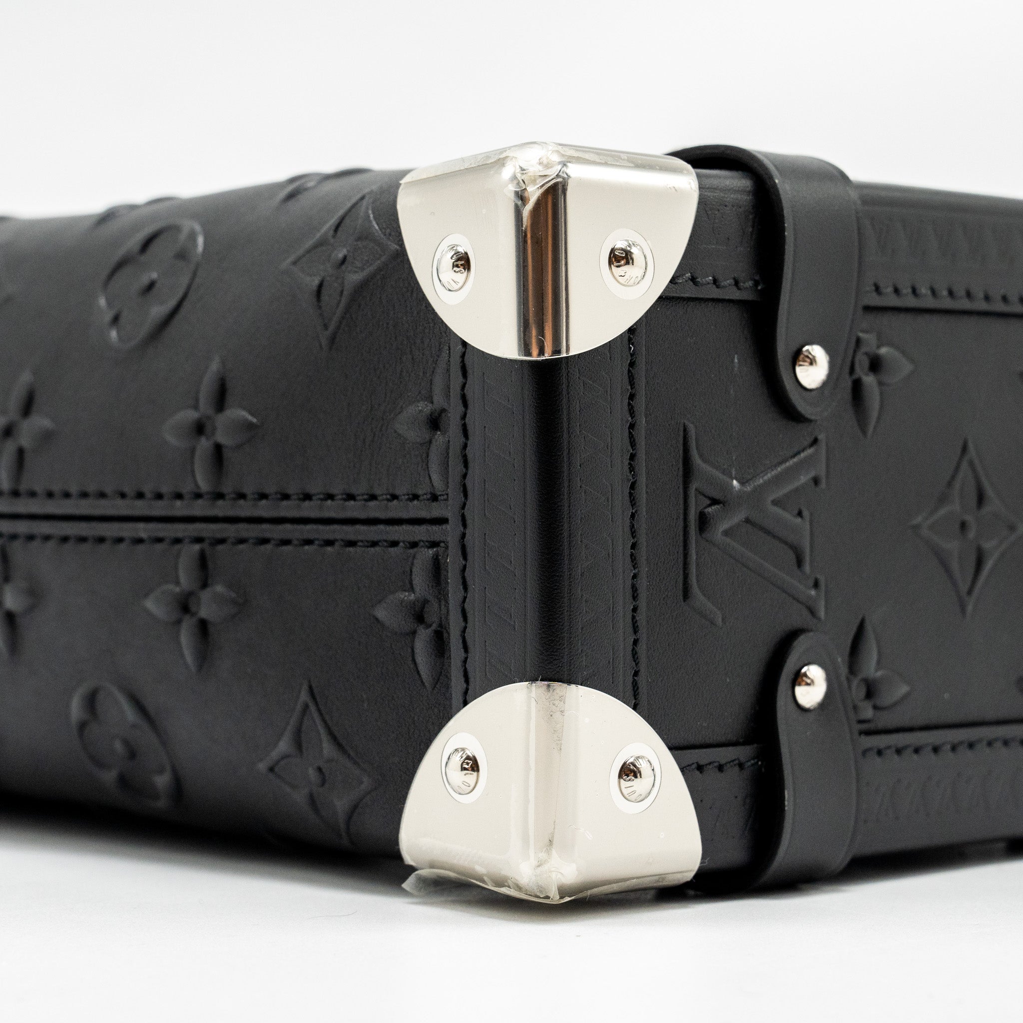 AAA Replica Louis Vuitton LV SIDE TRUNK MONOGRAM DEBOSSED CALFSKIN BLACK SHW
