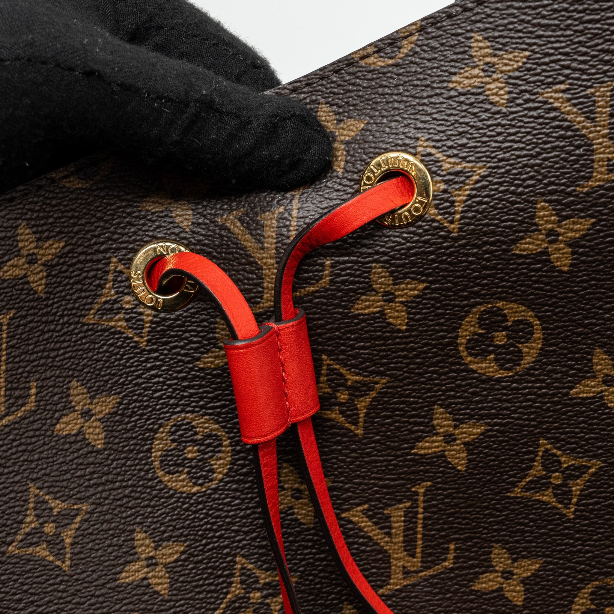 AAA Replica Louis Vuitton LV NEONOE MONOGRAM CANVAS / RED GHW