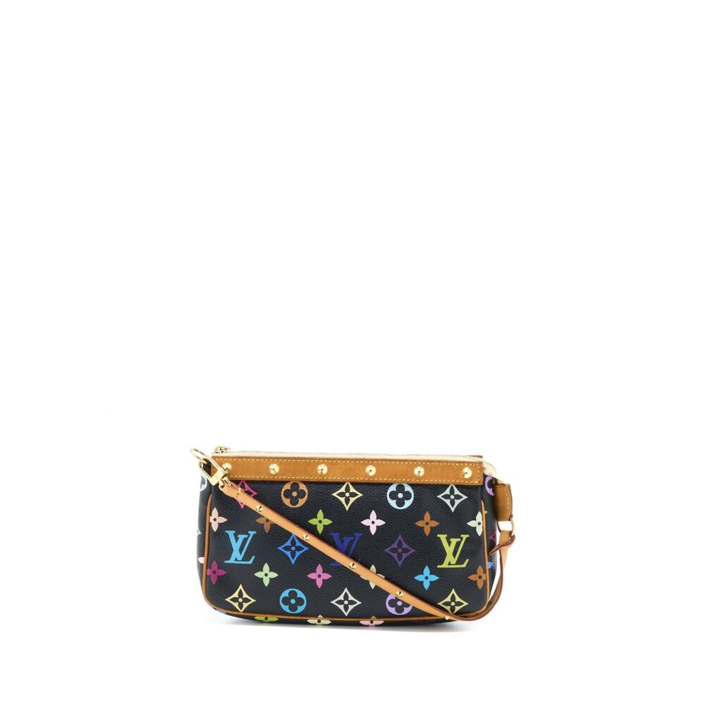 AAA Replica Louis Vuitton LV VINTAGE POCHETTE ACCESSORIES MULTICOLOUR MONOGRAM CANVAS BLACK GHW