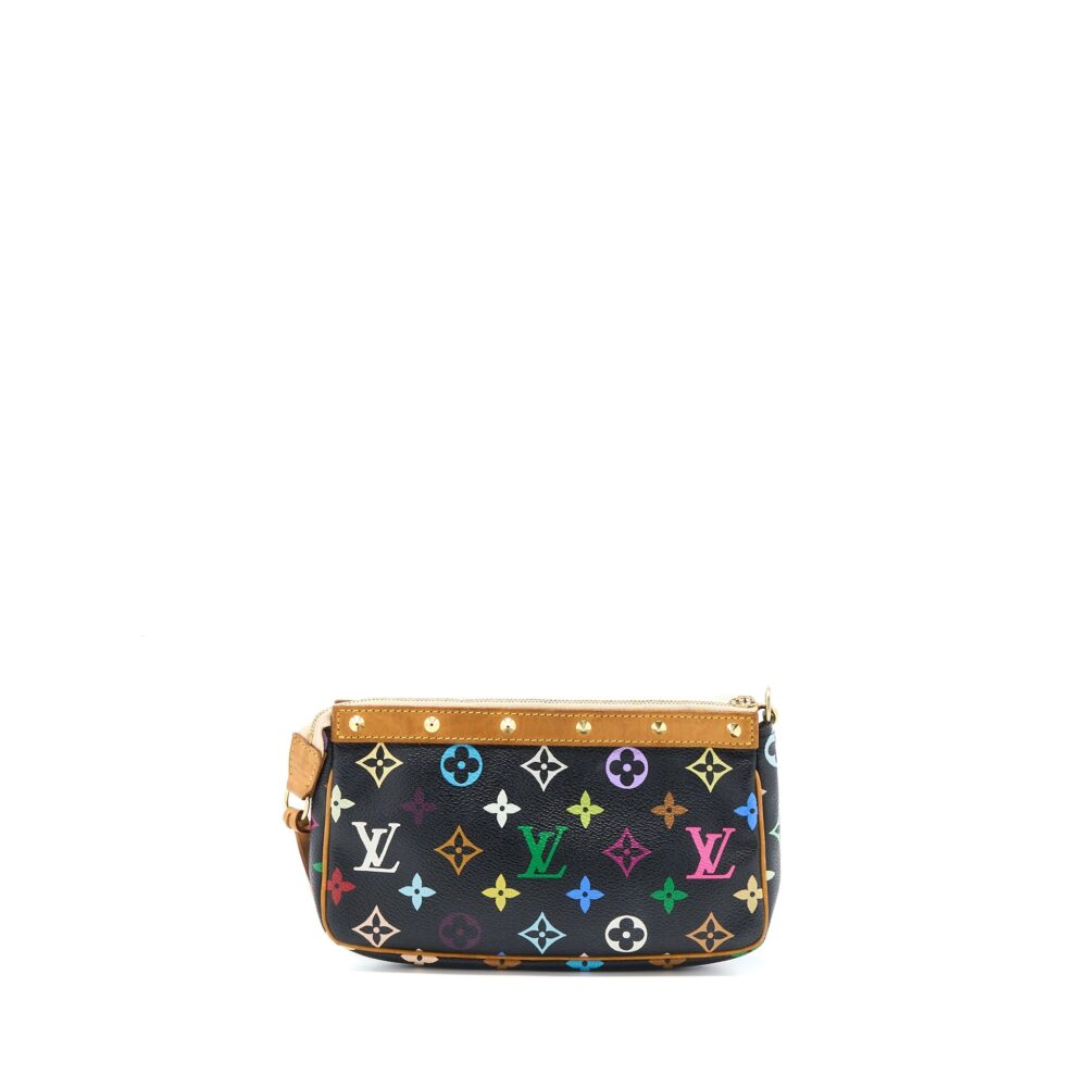 AAA Replica Louis Vuitton LV VINTAGE POCHETTE ACCESSORIES MULTICOLOUR MONOGRAM CANVAS BLACK GHW