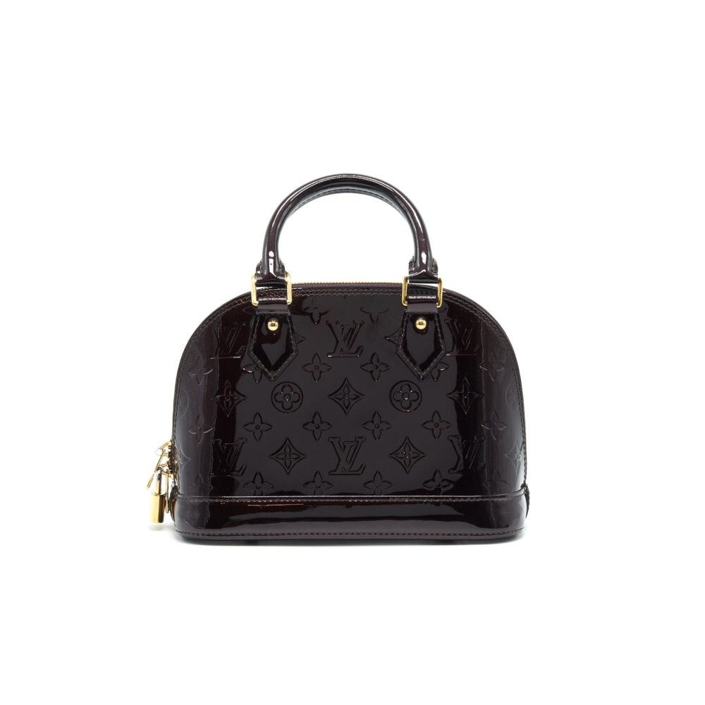 AAA Replica Louis Vuitton LV ALMA BB MONOGRAM VERNIS LEATHER AMARANTE