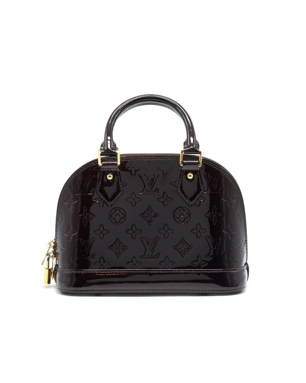 AAA Replica Louis Vuitton LV ALMA BB MONOGRAM VERNIS LEATHER AMARANTE