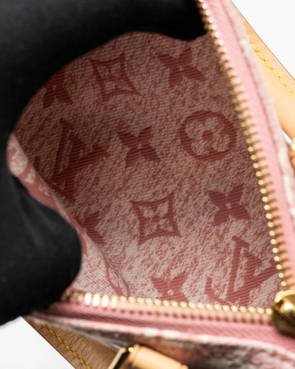 AAA Replica Louis Vuitton LV NANO SPEEDY MONOGRAM JACQUARD DENIM PINK GHW