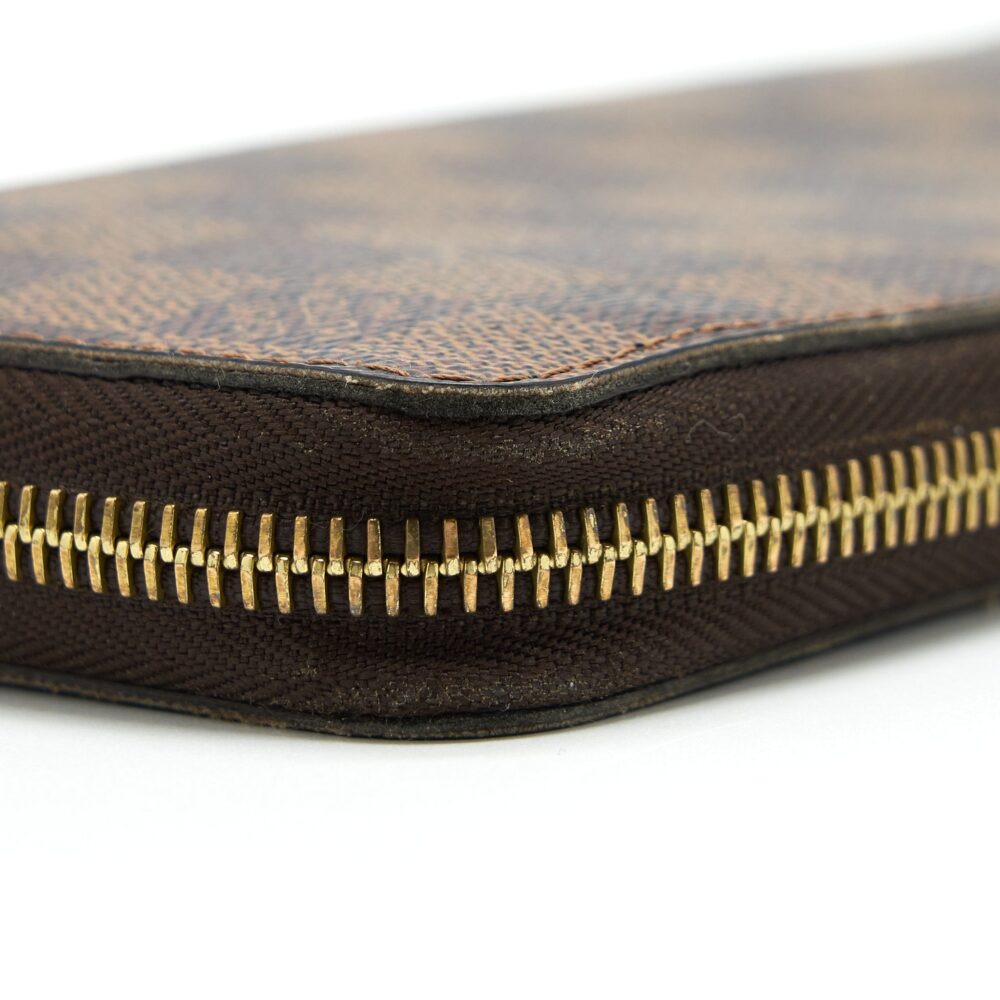 AAA Replica Louis Vuitton LV ZIPPER LONG WALLET DAMIER EBENE GHW