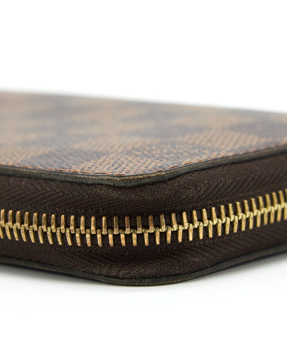 AAA Replica Louis Vuitton LV ZIPPER LONG WALLET DAMIER EBENE GHW