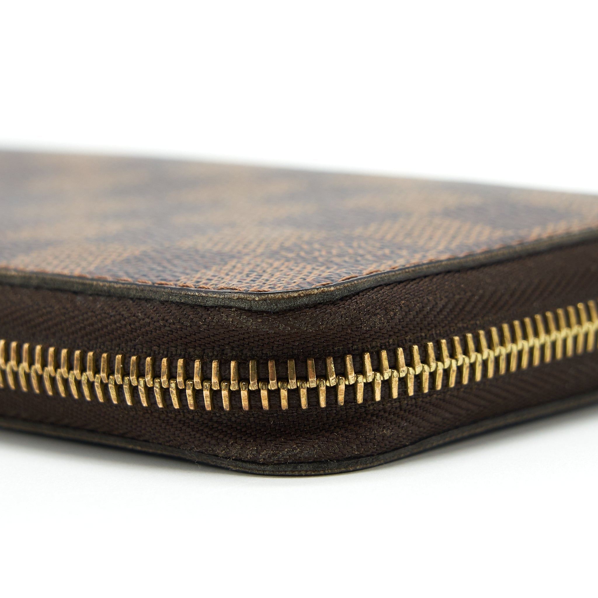AAA Replica Louis Vuitton LV ZIPPER LONG WALLET DAMIER EBENE GHW