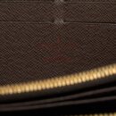 AAA Replica Louis Vuitton LV ZIPPER LONG WALLET DAMIER EBENE GHW